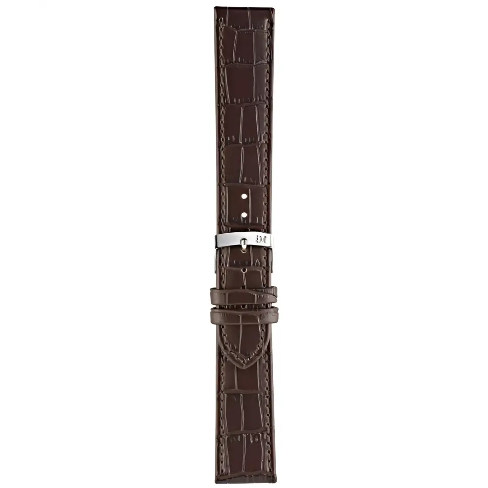 Cinturino Morellato Juke in pelle alligatore testa di moro con fibbia argento