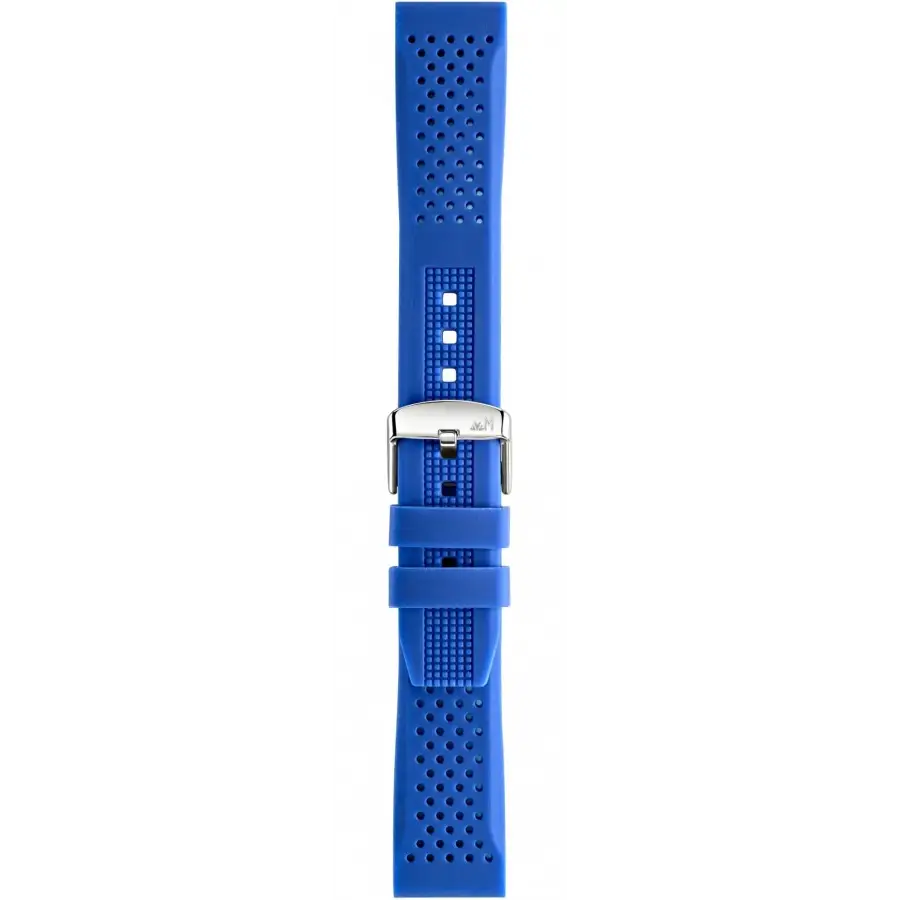 Cinturino Morellato Linea Sile in silicone blu elettrico traforato ansa 20