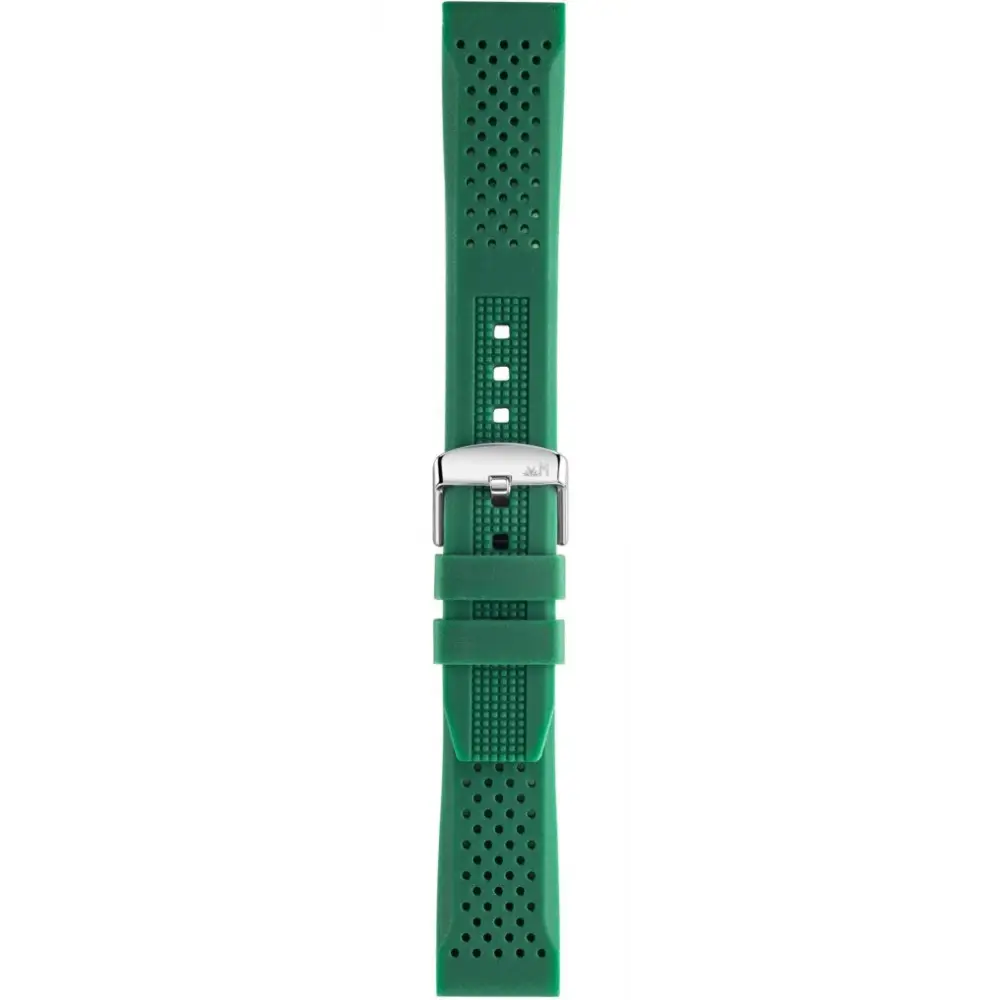 Cinturino Morellato Sile in silicone traforato verde con fibbia argento