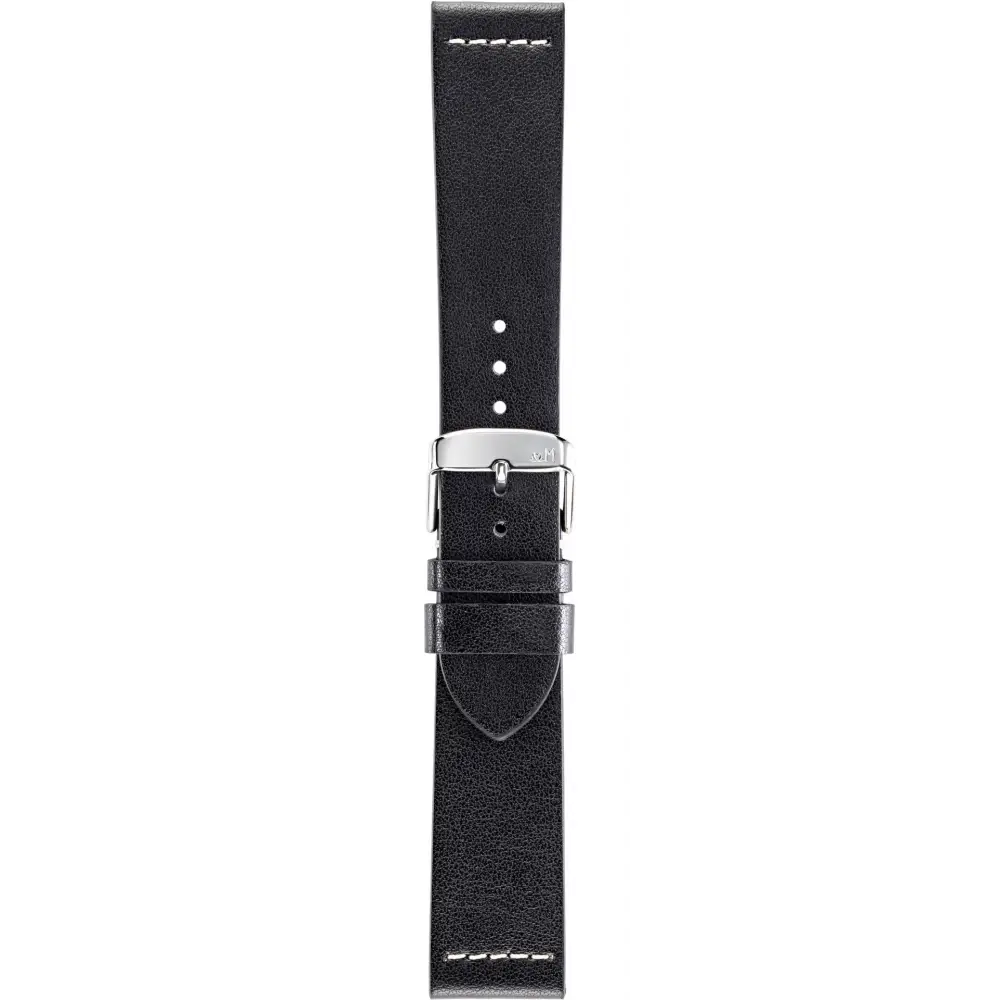 Cinturino Morellato Paros in cuoio riciclato nero, 22 mm