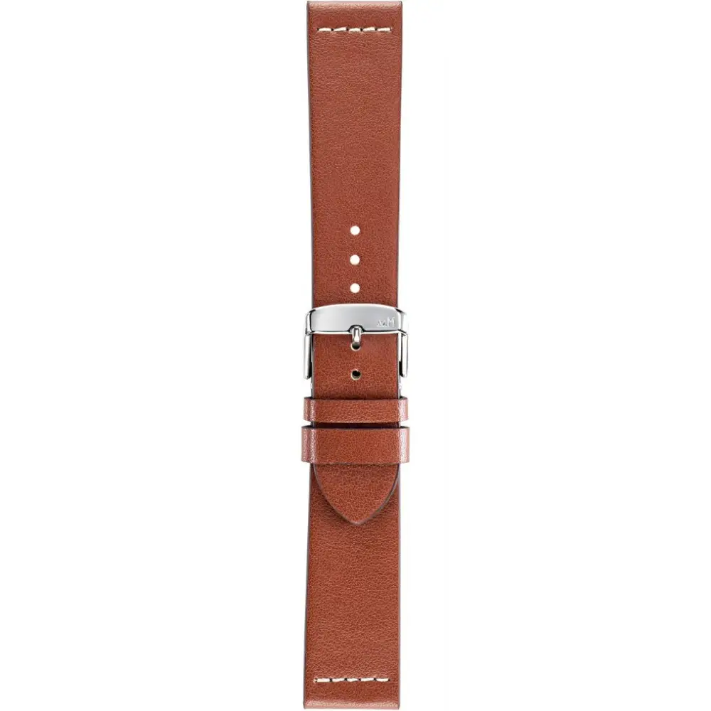 Cinturino Morellato Paros in cuoio riciclato marrone con fibbie argento