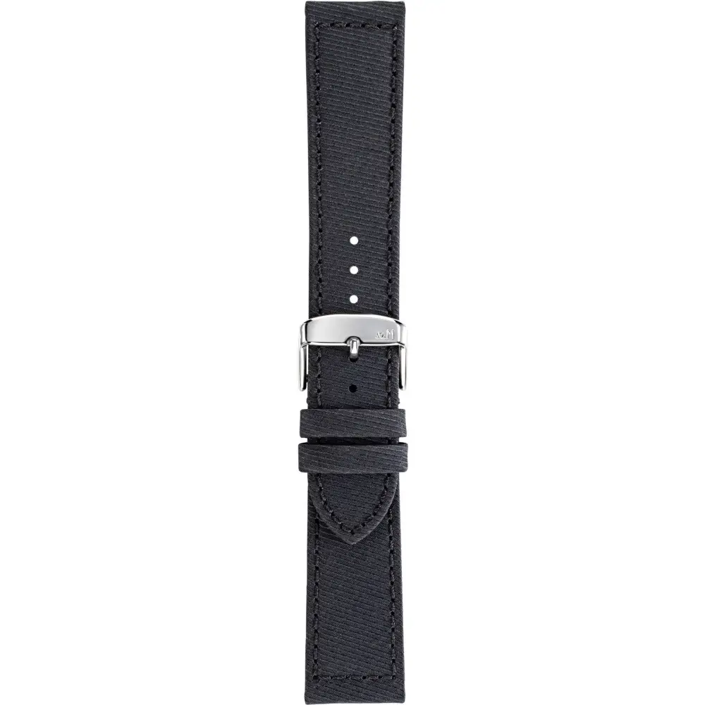 Cinturino Morellato Corfú nero in tessuto riciclato 22 mm