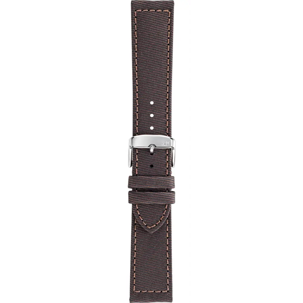 Cinturino Morellato Corfú marrone in tessuto riciclato con fibbia argento