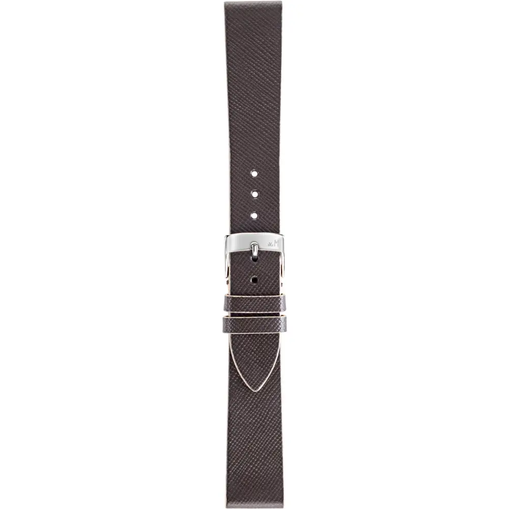 Cinturino Morellato Zante in cuoio riciclato marrone con fibbia argento