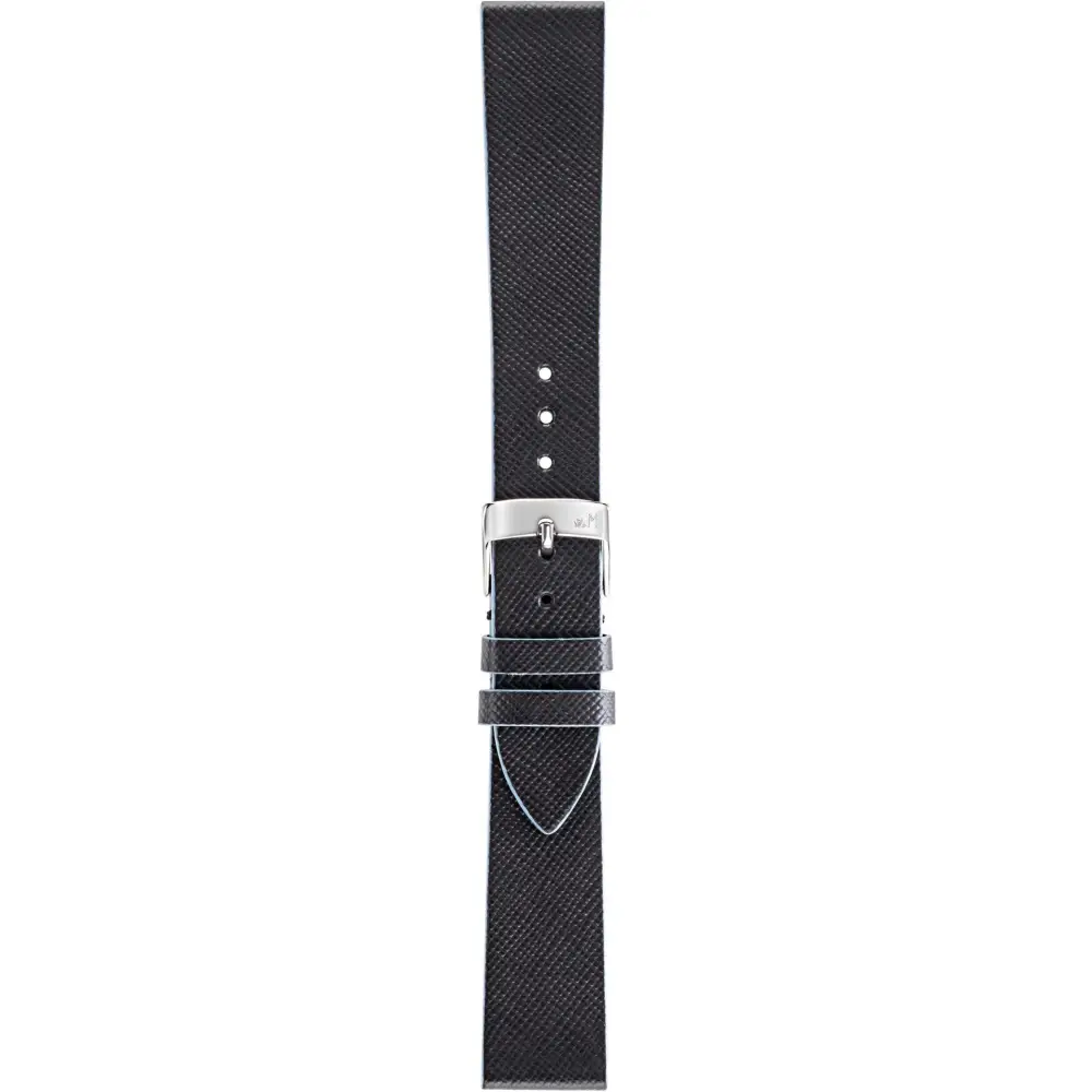 Cinturino Morellato Zante donna in cuoio riciclato nero testurizzato con fibbia argento