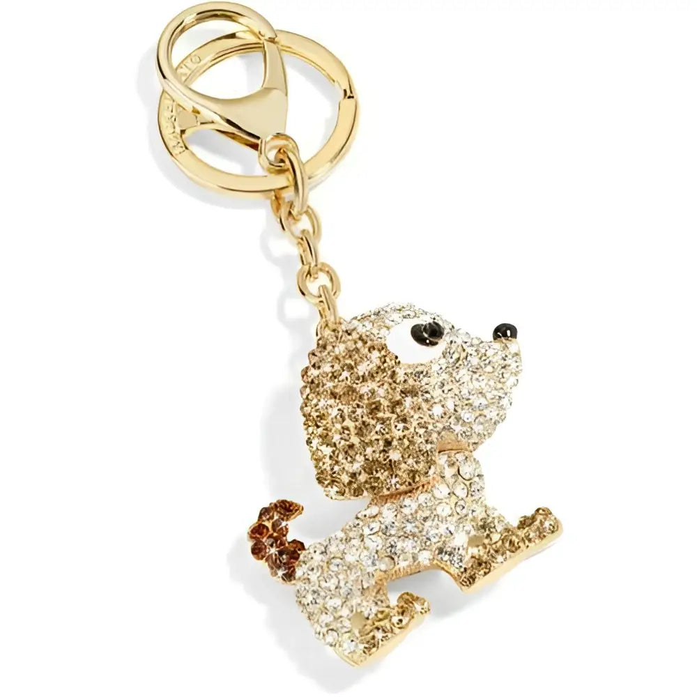 Portachiavi cane Morellato Magic Dog Charm con strass e collare marrone