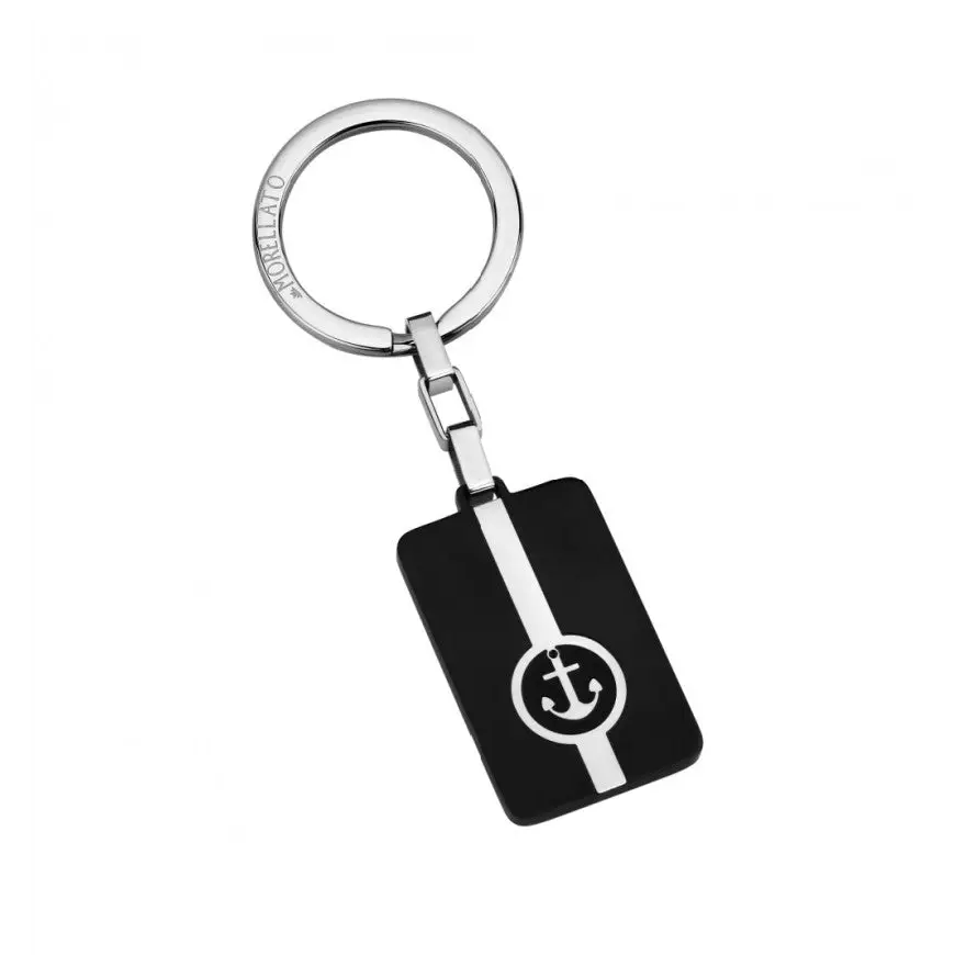 Portachiavi Morellato Marine SU8902 Ancora in metallo nero e bianco