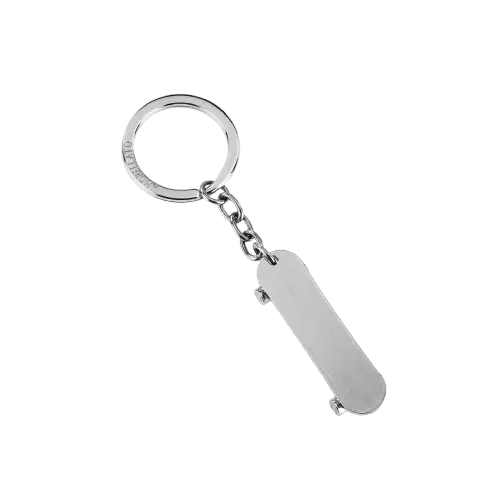 Portachiavi Morellato Sport SU8630 argento con tag ovale e catena skateboard