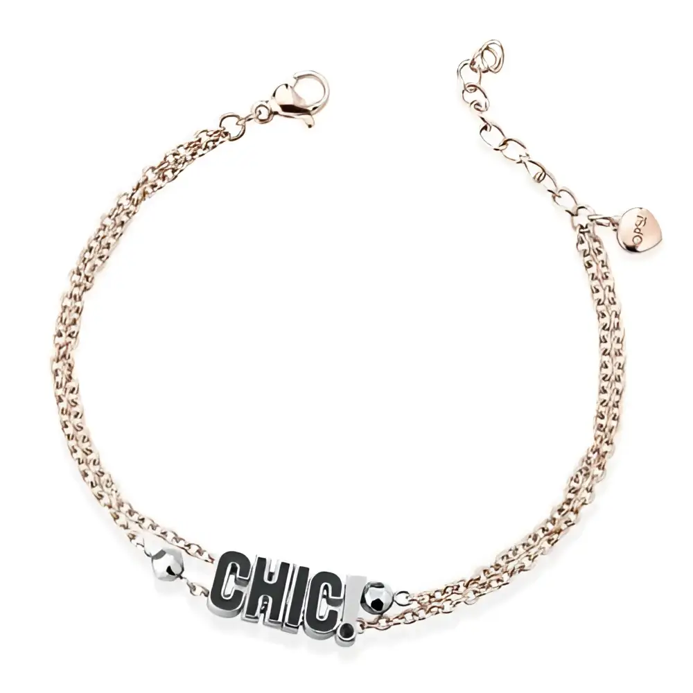 Bracciale OPS!WORDS OPSBR-580 CHIC in argento con cuori e chiusura a lobo