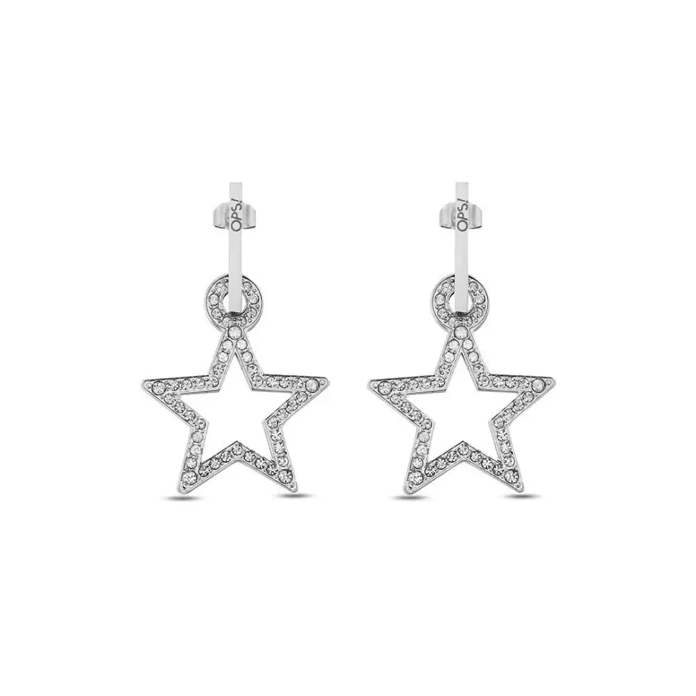 Orecchini Opsobjects stella d’argento con accenti diamanti OPSOR-570
