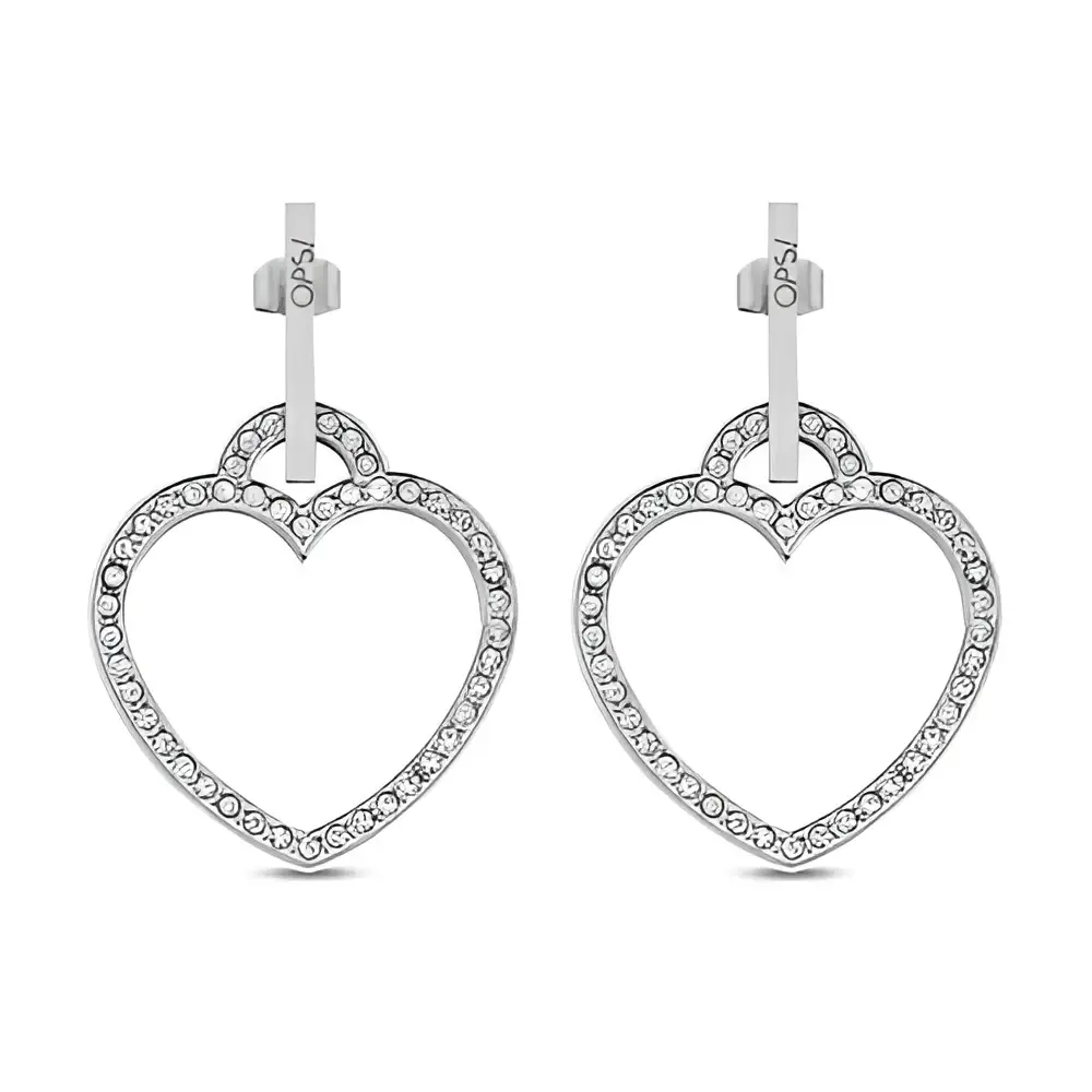 Orecchini a cuore Opsobjects OPS!CRYSTAL VIBES argento con diamanti COD: OPSOR-573