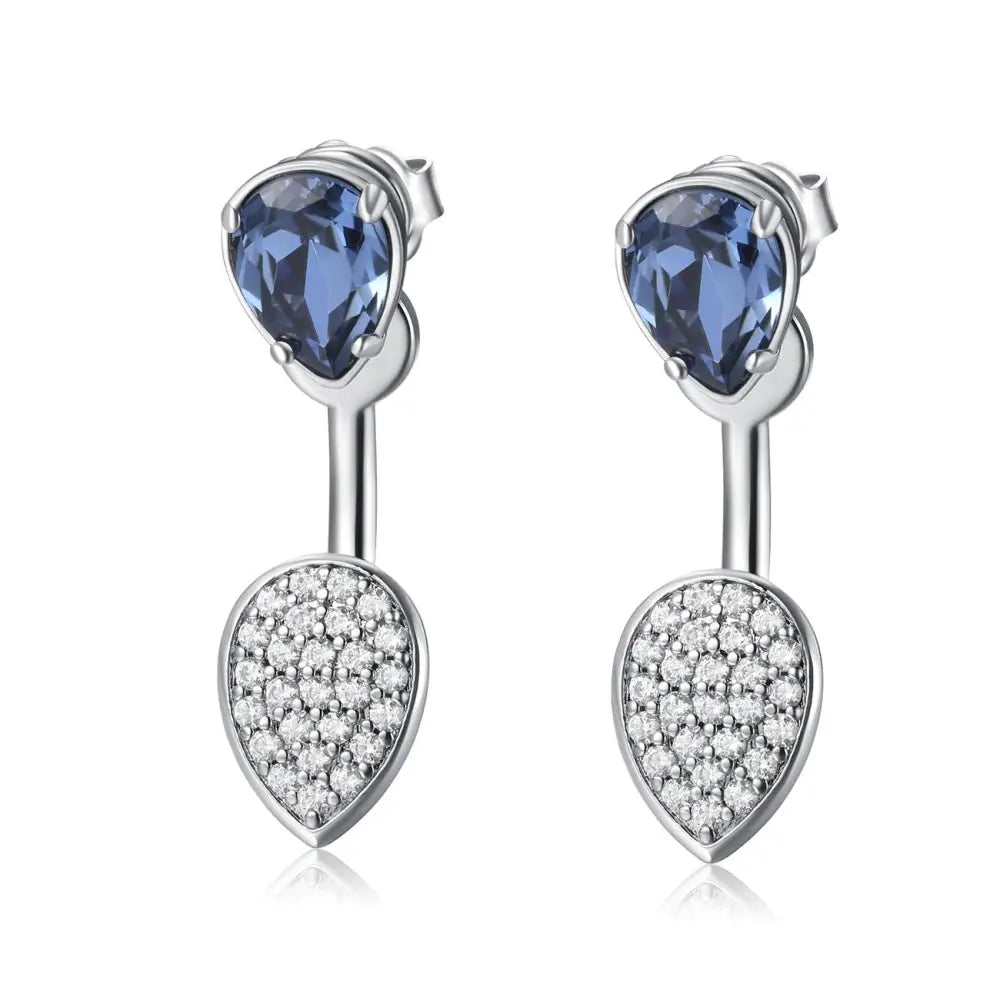 Orecchini a goccia in argento con gemme blu e zirconi cubici Affinity BFF49