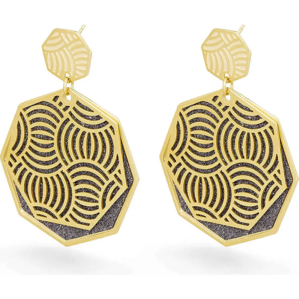 Orecchini donna Spirit BPR22 oro geometrici con swirl e glitter