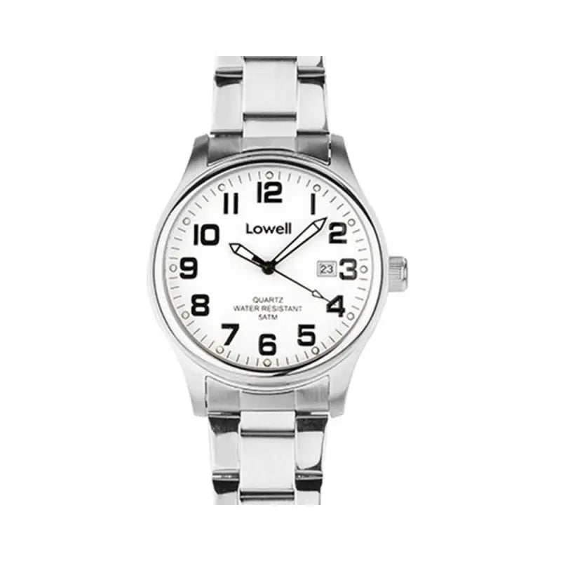Orologio Lowell Uomo Classico PL4260-80 in acciaio, quadrante bianco e numeri neri