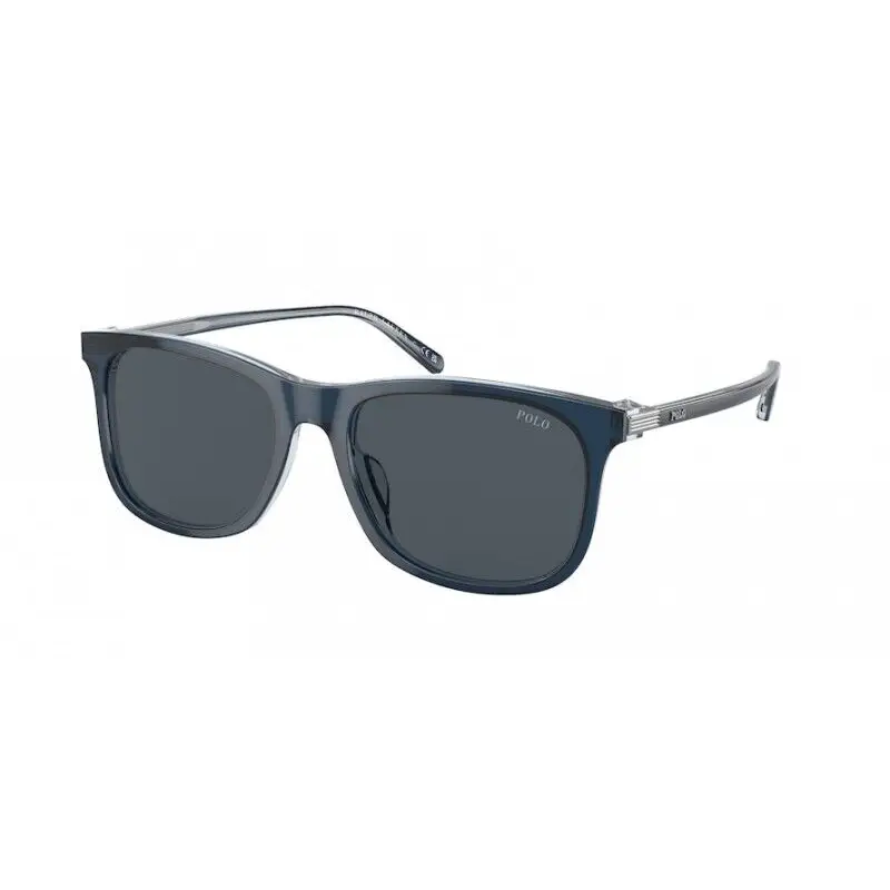 Occhiali da sole Polo Ralph Lauren PH4186U blu traslucido grigio 55/18