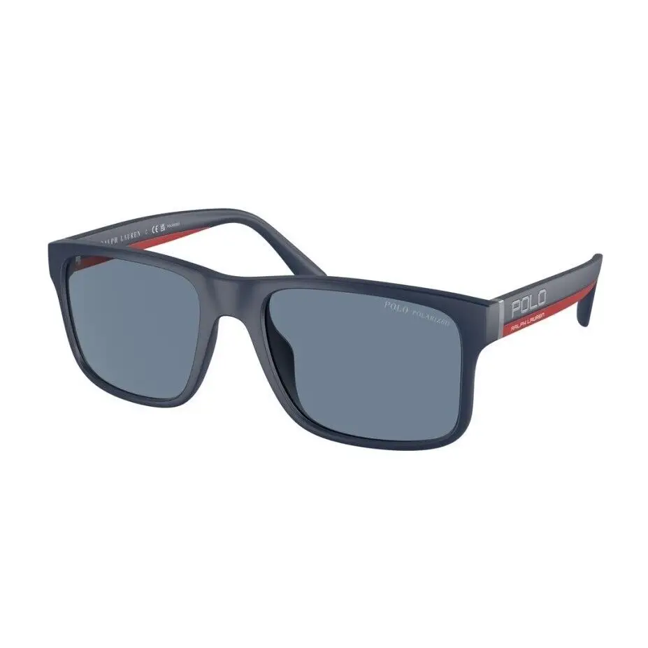 Occhiali da sole Polo Ralph Lauren PH4195U polarizzati uomo, montatura nera opaca, lenti grigio scuro