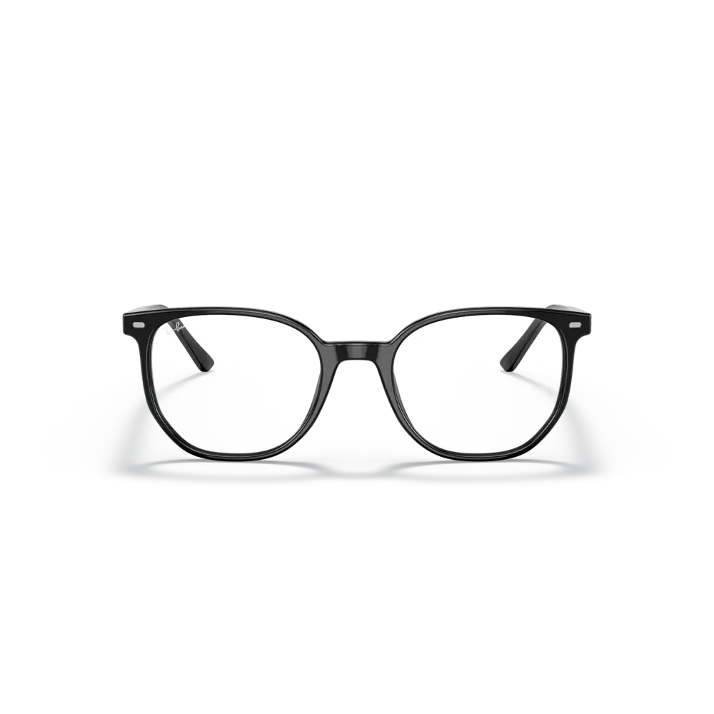 Occhiali da vista Ray-Ban Elliot unisex RB5397 2000, montatura nera opaca quadrata con lenti trasparenti, calibro 52/19