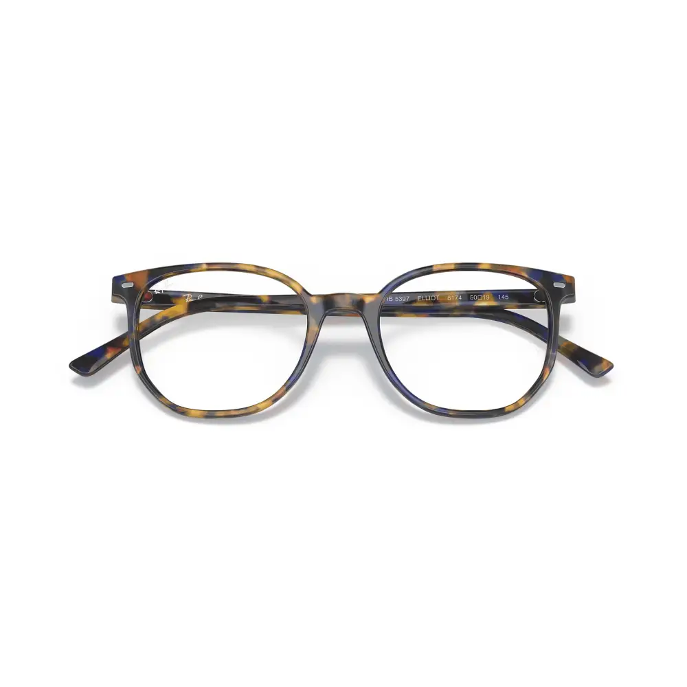 Occhiali da vista Ray-Ban Elliot unisex RB5397 colore 2000, montatura rettangolare in tartaruga moderna
