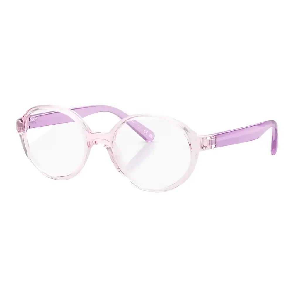 Occhiali ray ban junior montatura da vista bambina rb1905 in acetato trasparente e lavanda design rotondo minimalista
