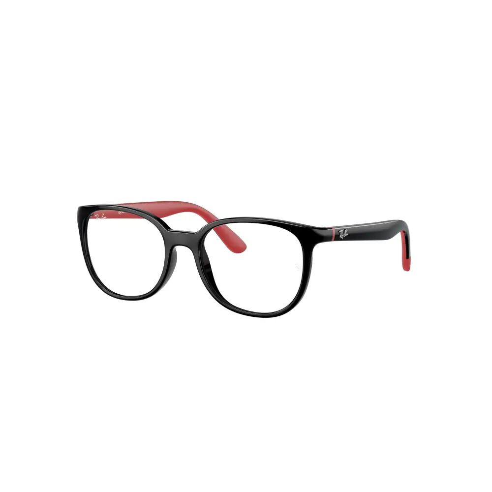 Occhiali Ray-Ban Junior RB1631 aviator neri e rossi con accenti in legno, calibro 47/16