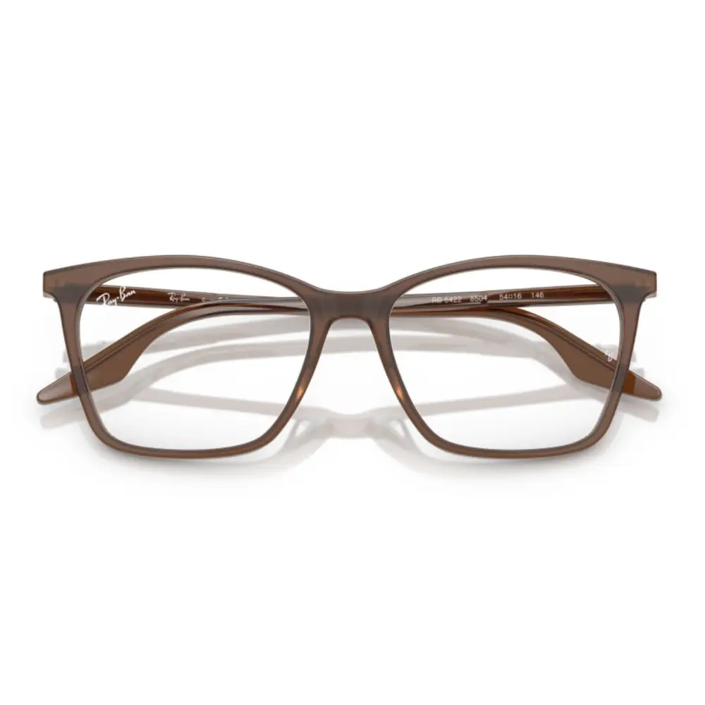 Montatura da vista donna Ray-Ban RB5422 rettangolare marrone opaca con dettagli tartaruga