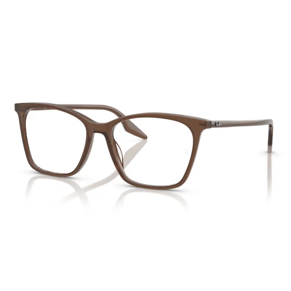 Ray Ban RB5422 montatura da vista donna con logo, design moderno rettangolare marrone