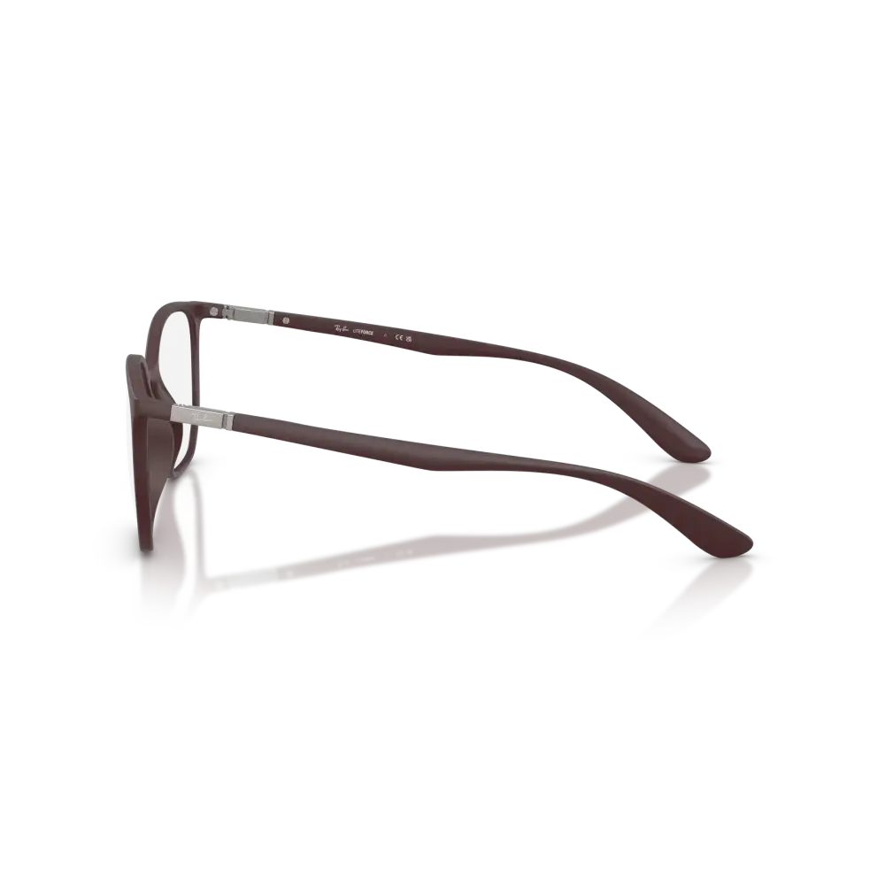 Ray ban montatura da vista elliot liteforce unisex con montatura marrone in acetato e ponte e tempie in metallo argento