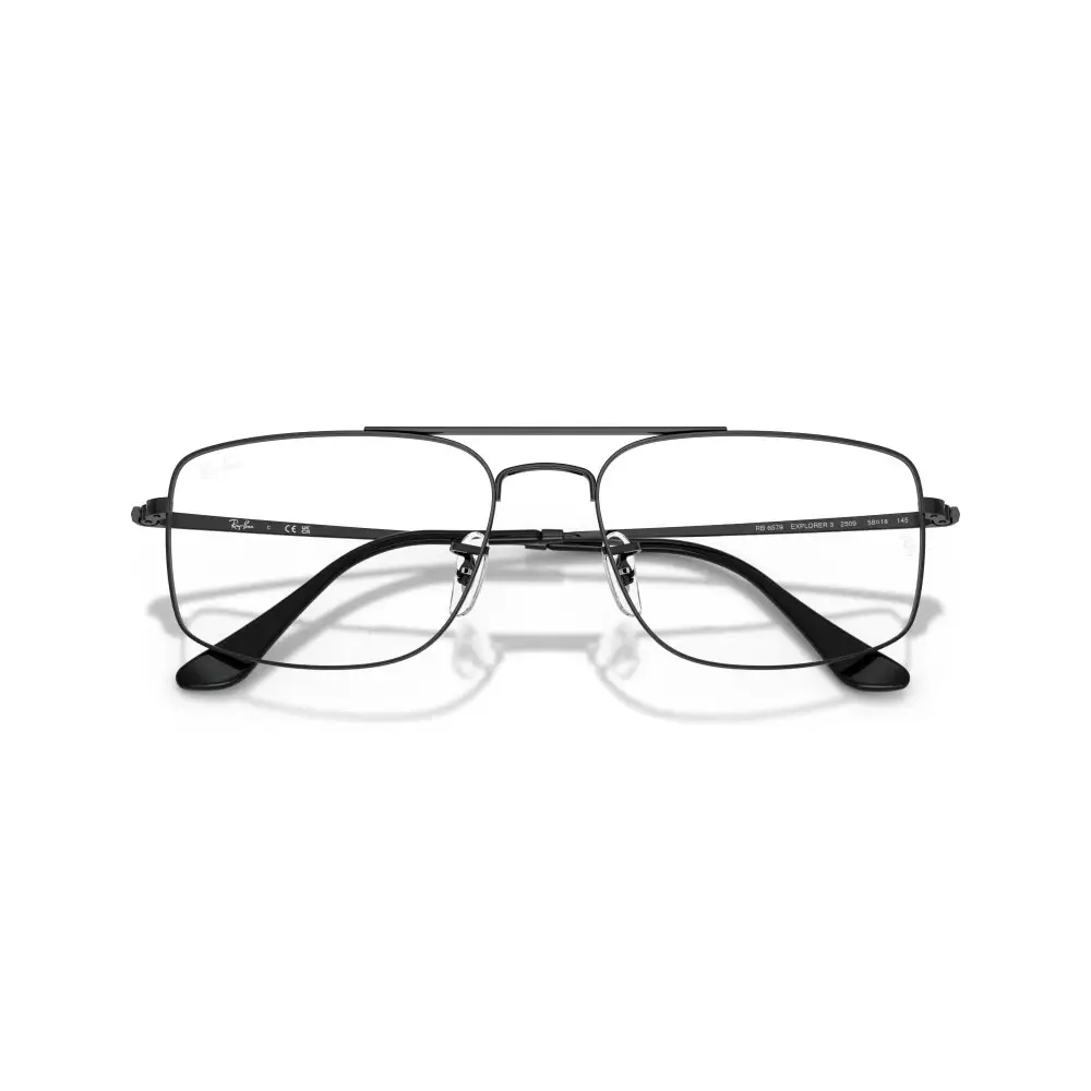 Ray-Ban Explorer III RB6579 2509 occhiali rettangolari neri moderni