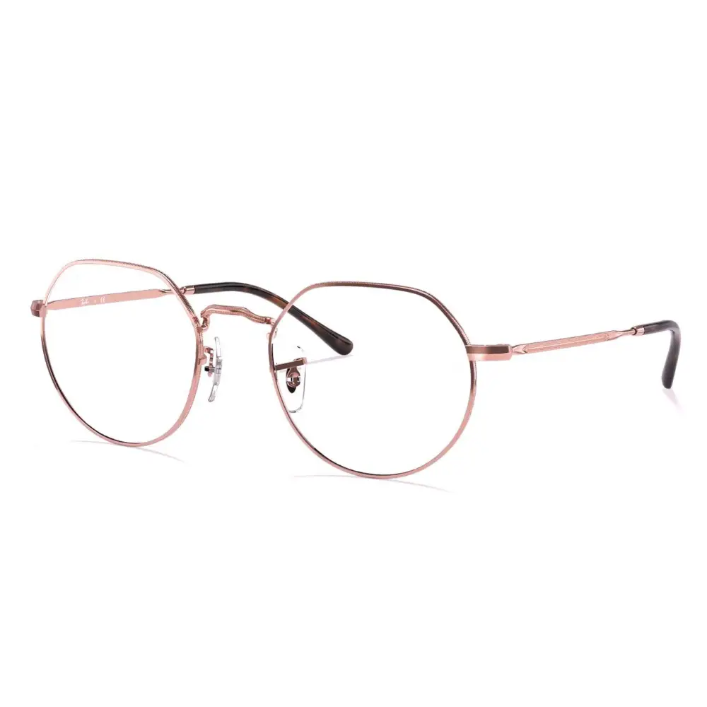 Occhiali da vista Ray-Ban Jack RB6465 rose gold esagonali con lenti trasparenti