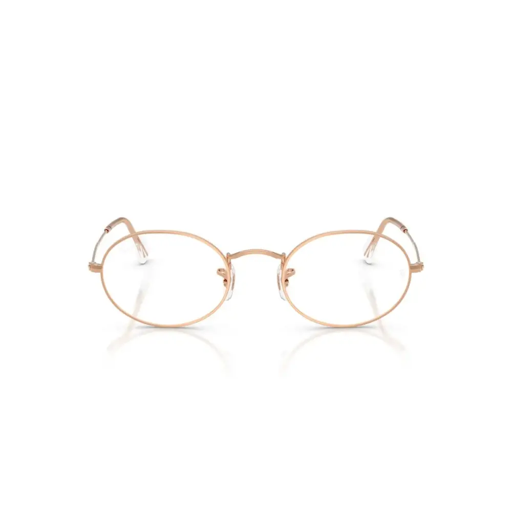 Occhiali da vista unisex ray ban jack rb6465 in metallo rosa gold con montatura ovale sottile e lenti chiare calibro 51/20