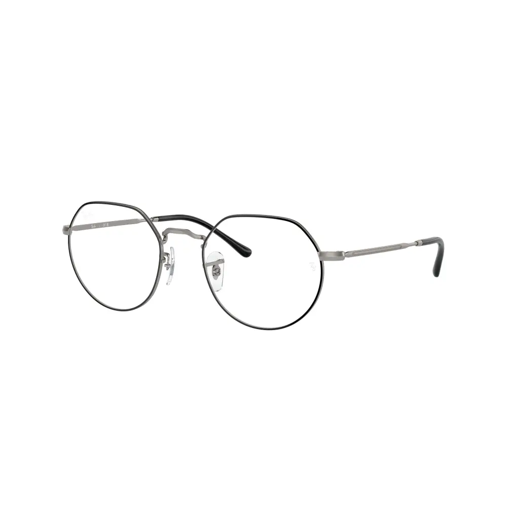 Occhiali da vista Ray-Ban Jack RB6465 unisex, montatura esagonale argento 3179, calibro 51/20