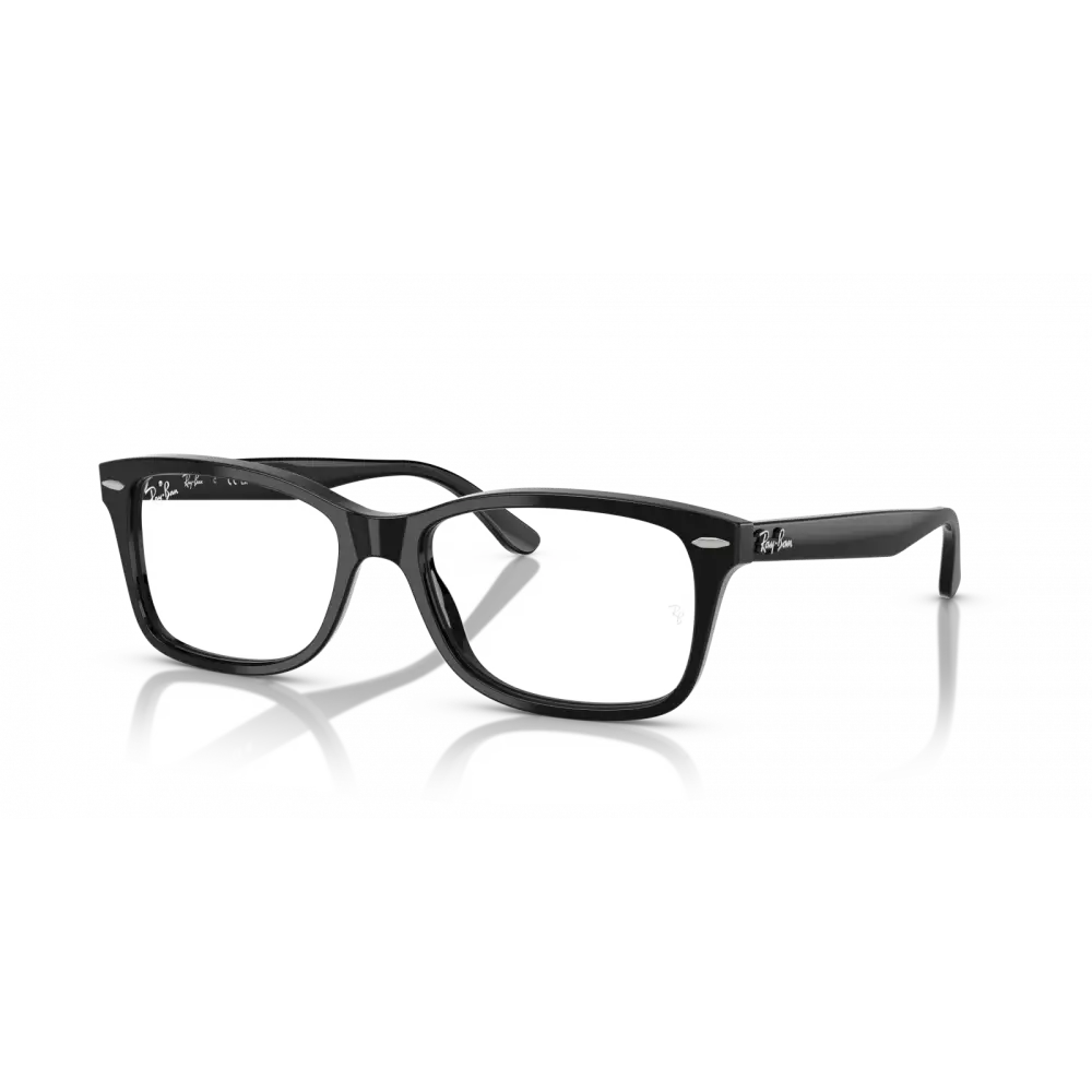 Occhiali ray ban montatura da vista unisex rb5428 neri con montatura rettangolare classica e finitura lucida