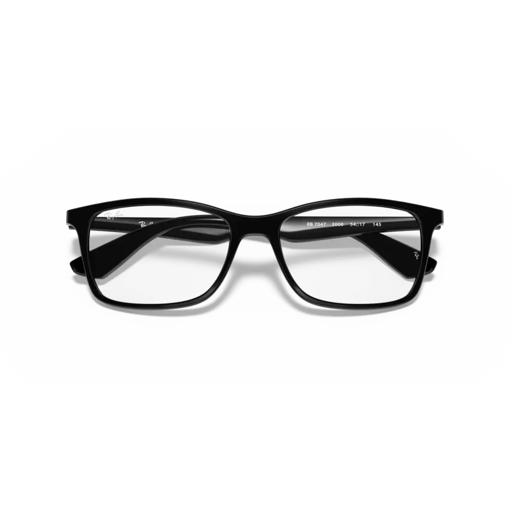 Occhiali Ray-Ban RB7047 unisex montatura nera rettangolare moderna