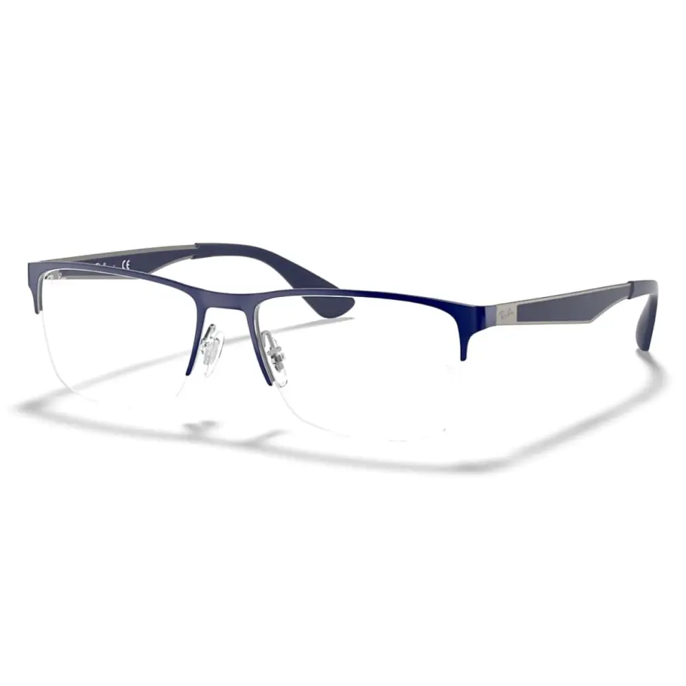 Occhiali da vista Ray-Ban RB6335 uomo blu argento 2947 56/17