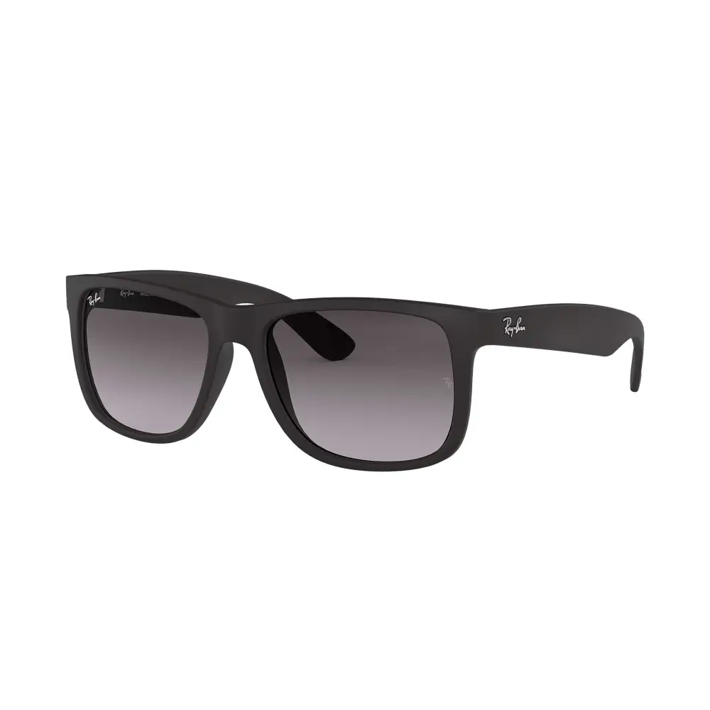 Occhiali da sole Ray-Ban Justin unisex RB4165 601/8G neri opachi con lenti grigie sfumate