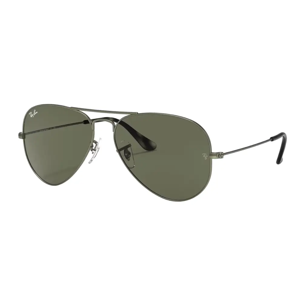 Occhiali da sole Ray-Ban Aviator Classic RB4397 unisex con lenti verdi e montatura gunmetal, calibro 58