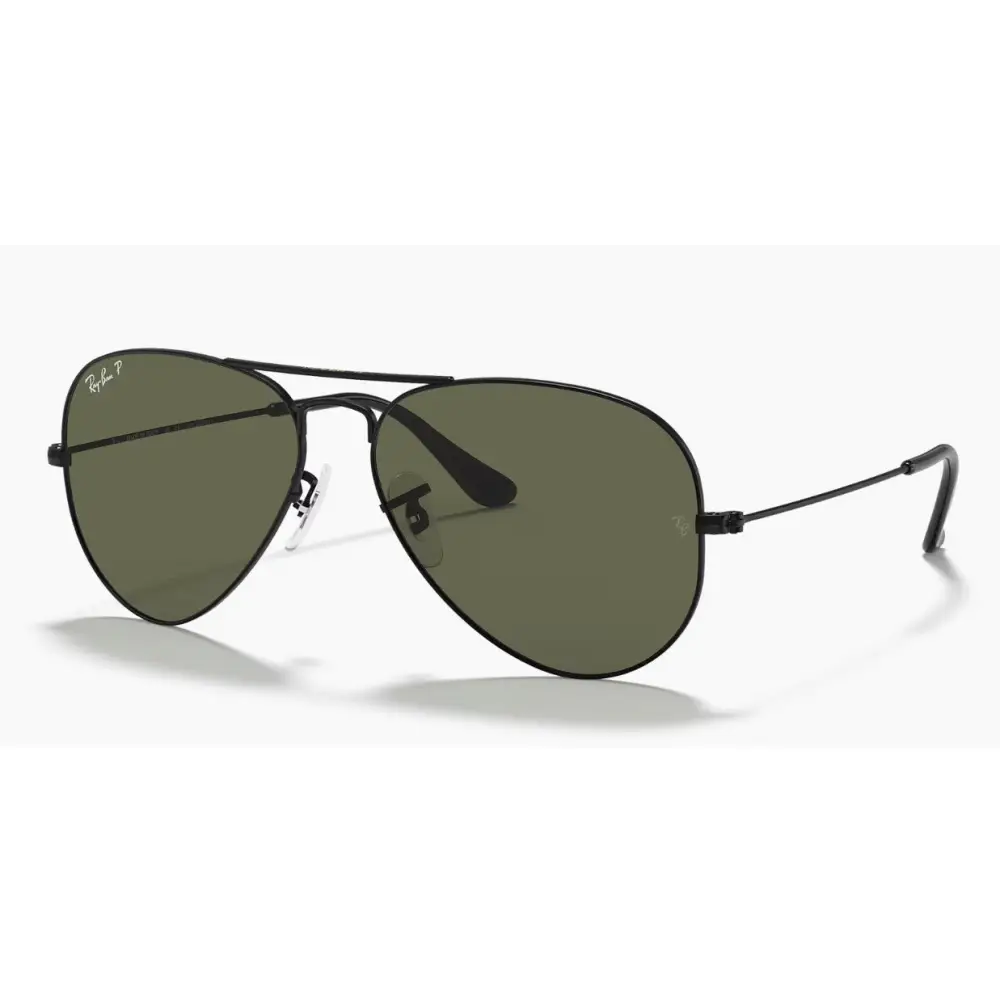 Occhiali da sole Ray-Ban Aviator polarizzati unisex RB3025 neri e verdi