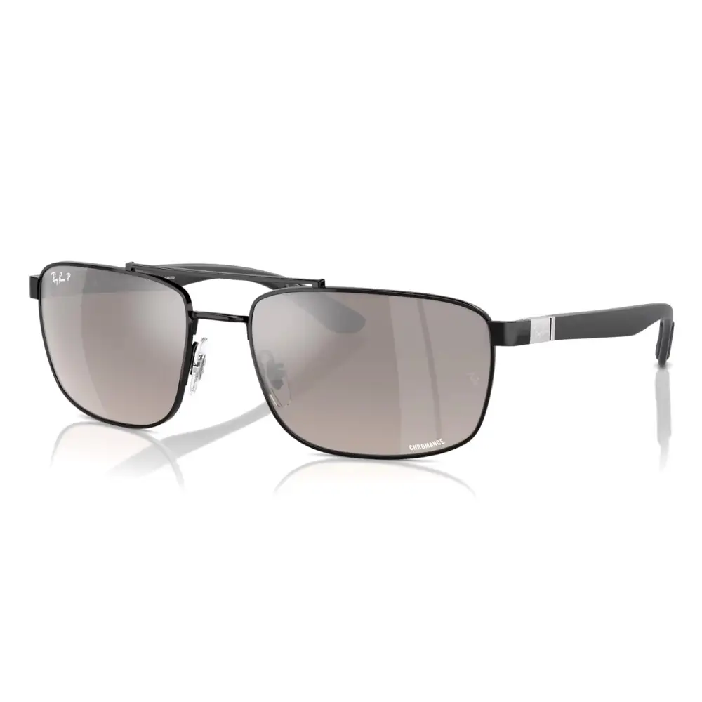 Occhiali da sole Ray-Ban Aviator RB3737 Chromance uomo, montatura nera e lenti gradienti 002/5J