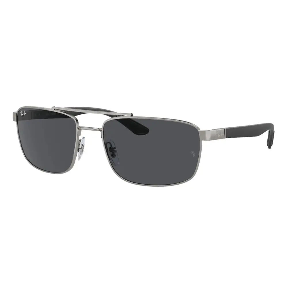 Occhiali da sole Ray-Ban Aviator uomo RB3737 argento lenti scure 004/87