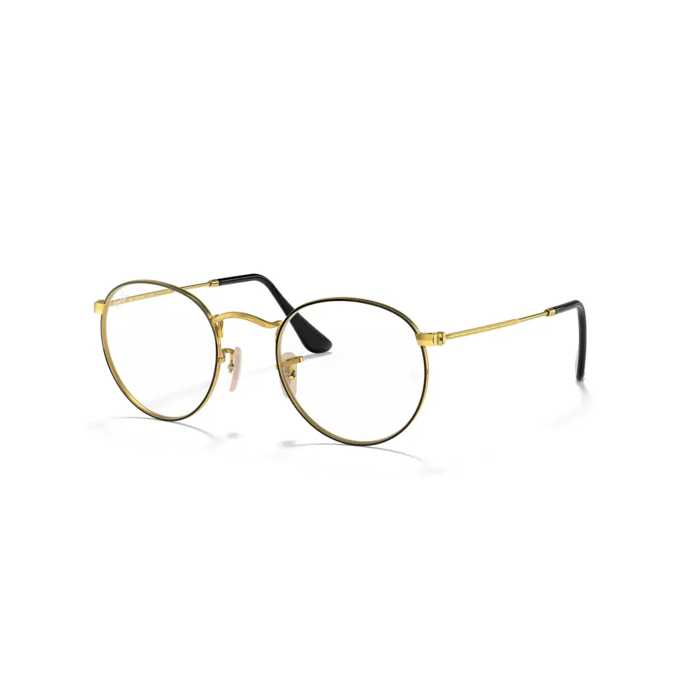 Ray-Ban Round Metal RB3447V occhiali da vista unisex oro e nero, calibro 50/21
