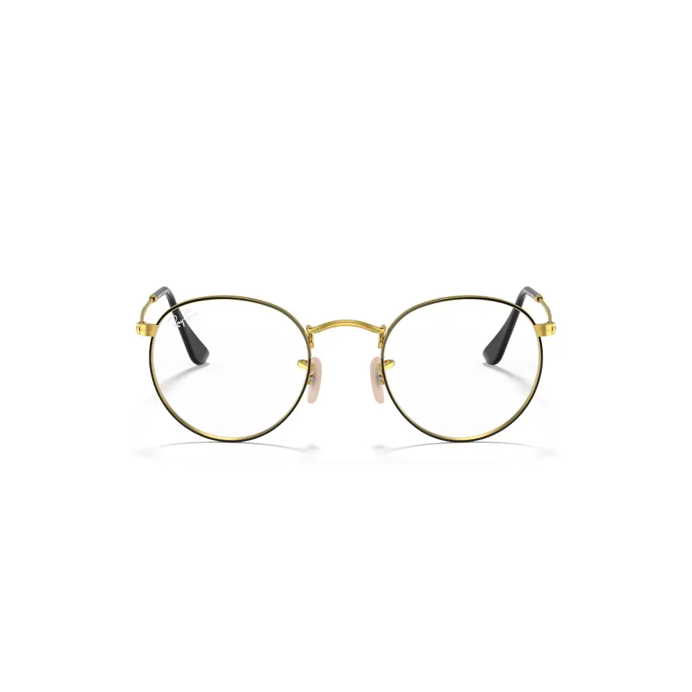 Ray-Ban Round Metal RB3447V unisex occhiali con montatura oro e terminali neri
