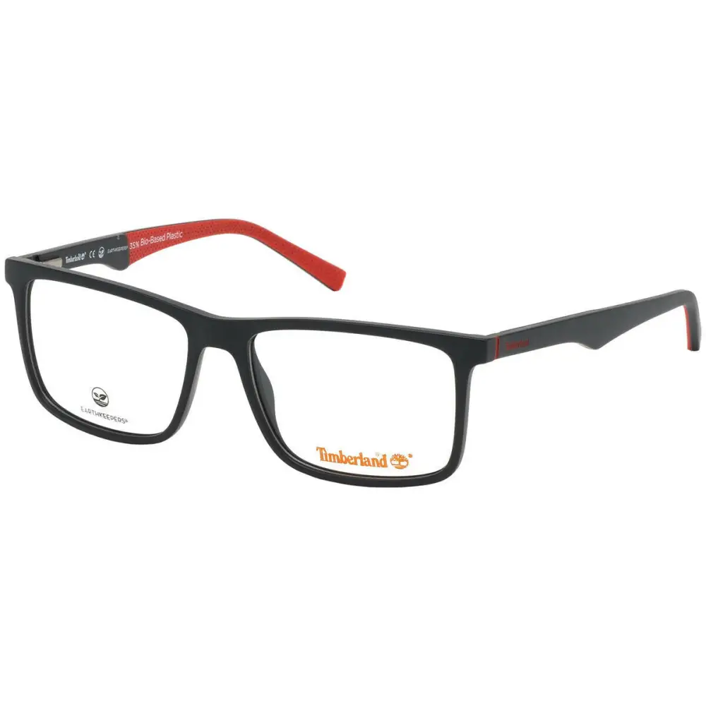 Montatura da vista Timberland TB1627 nera e rossa 002, 57/16