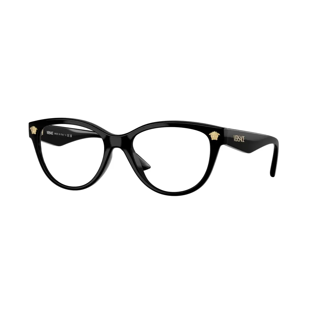 Occhiali da vista Versace VE3365-U neri con accenti oro per donna