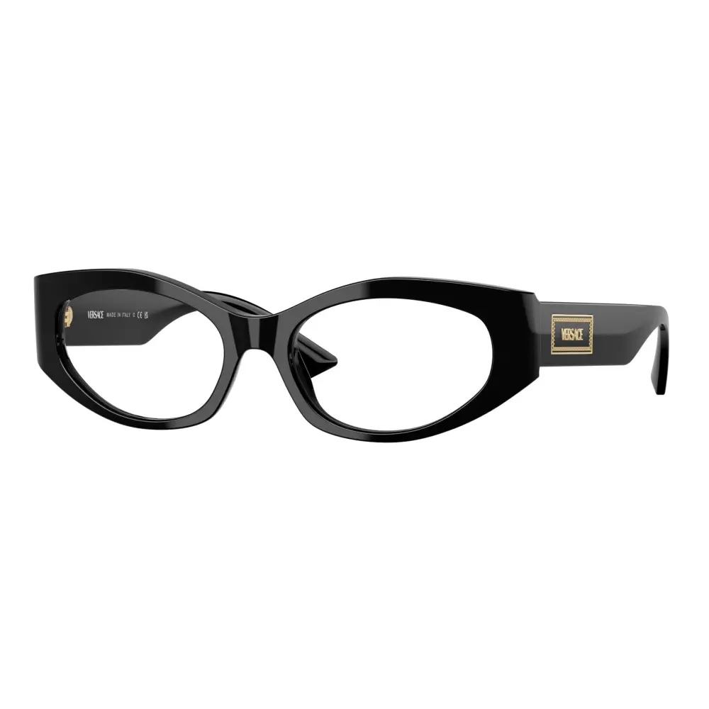 Occhiali da vista Versace VE3369 donna GB1 cat-eye neri con accenti oro
