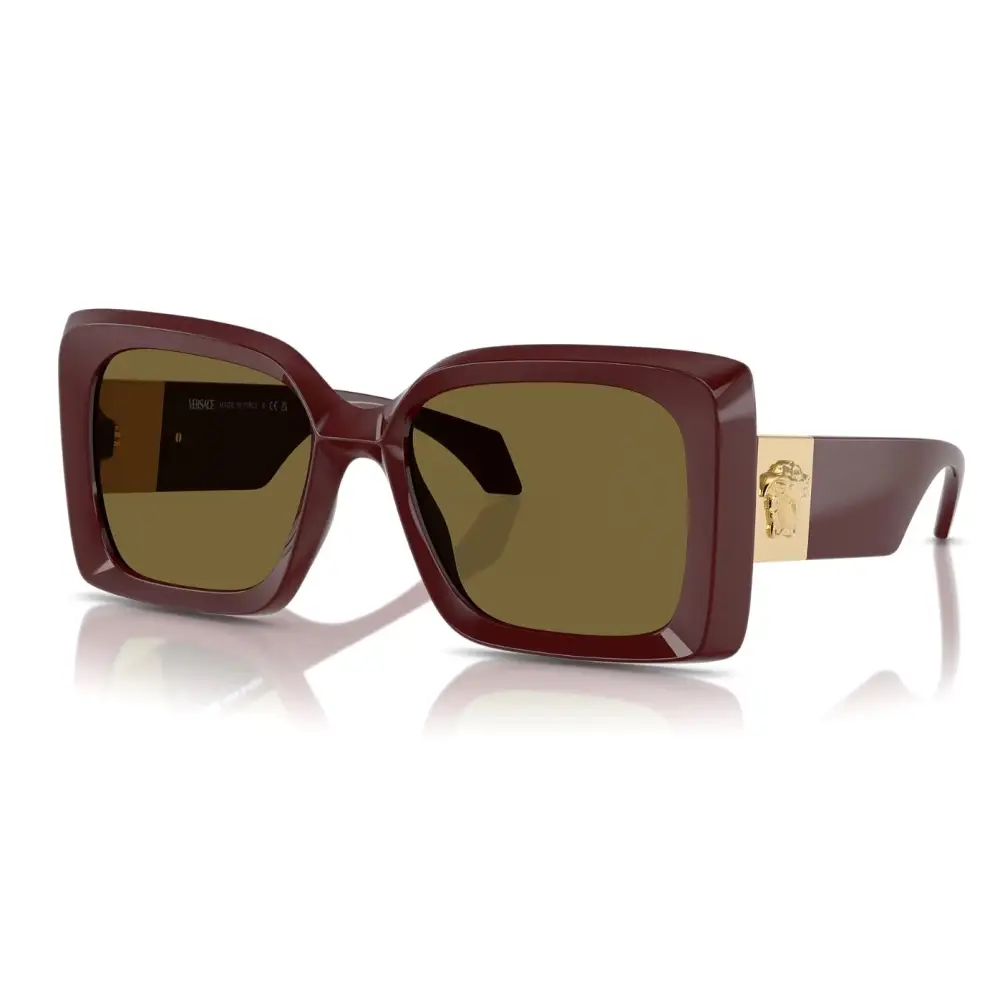 Occhiali da sole Versace VE4467U marroni rettangolari con accenti oro