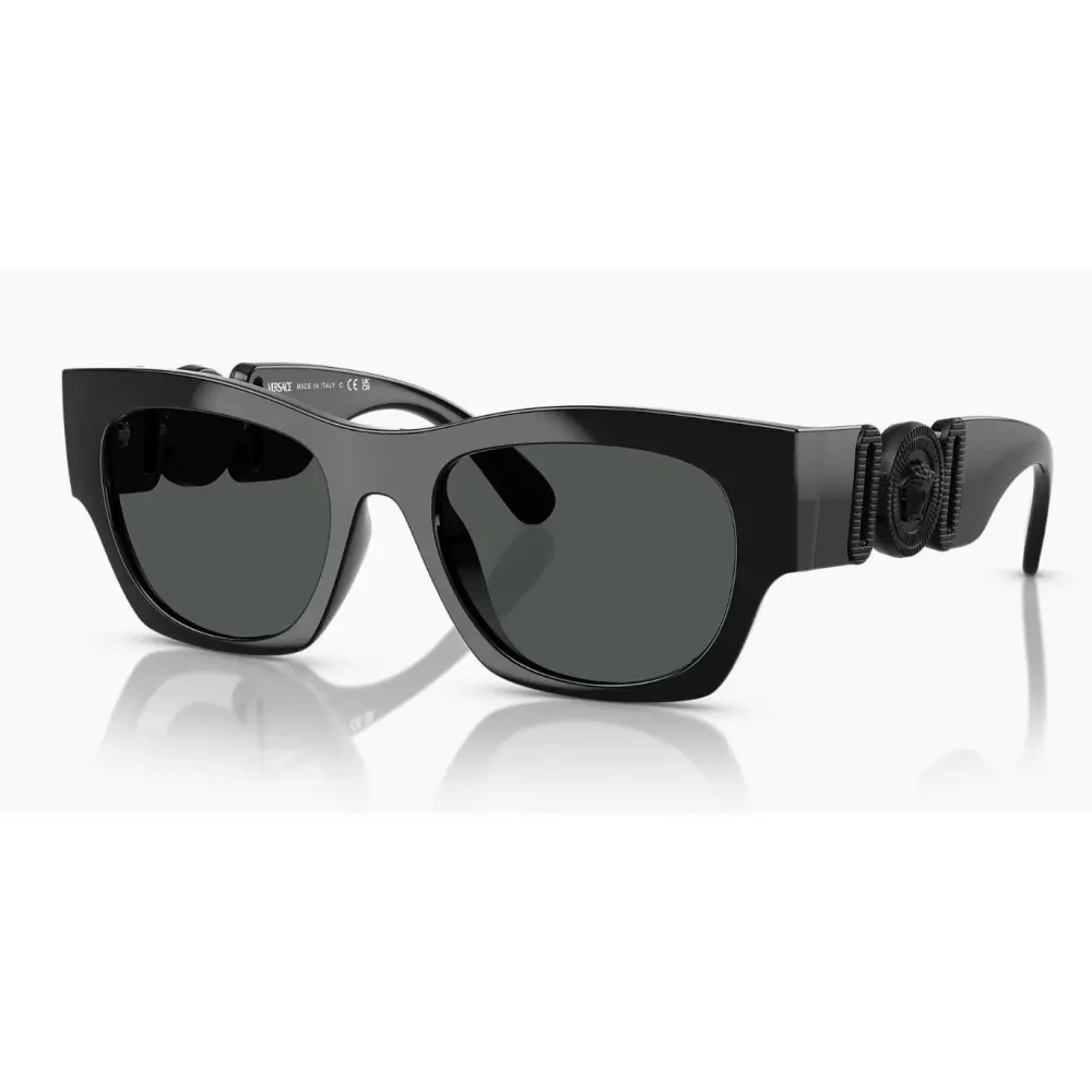 Occhiali da sole Versace VE4479U unisex neri rettangolari con lenti scure